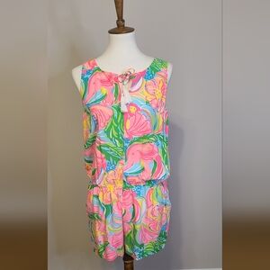 Lilly Pulitzer Tybee Print sleeveless romper size M EUC